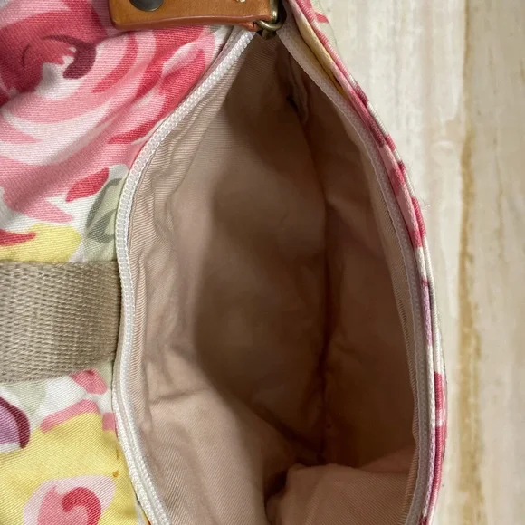 Fossil | Classic Floral Canvas Crossbody Shoulder Bag. Adjustable Straps. Pink - Picture 8 of 12